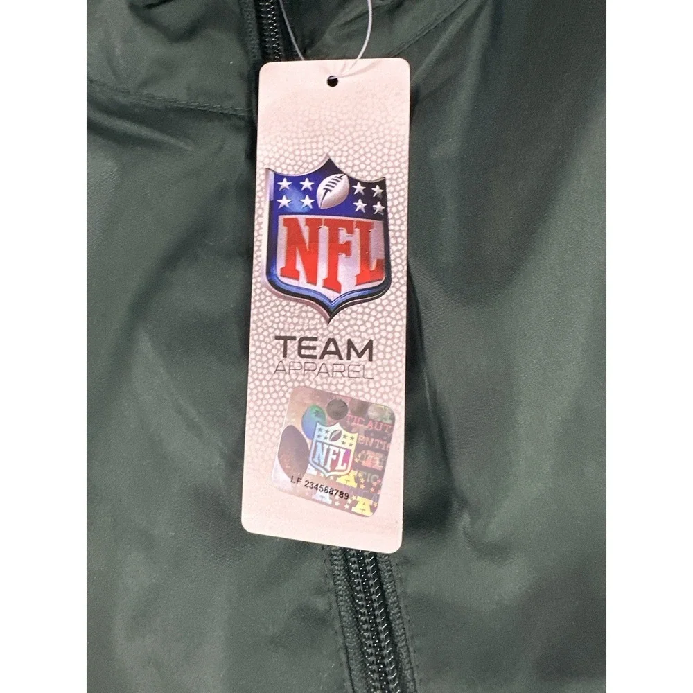 VTG Reebok Green Bay‎ Packers NFL Mens XL Windbreaker Green Lightweight NWT